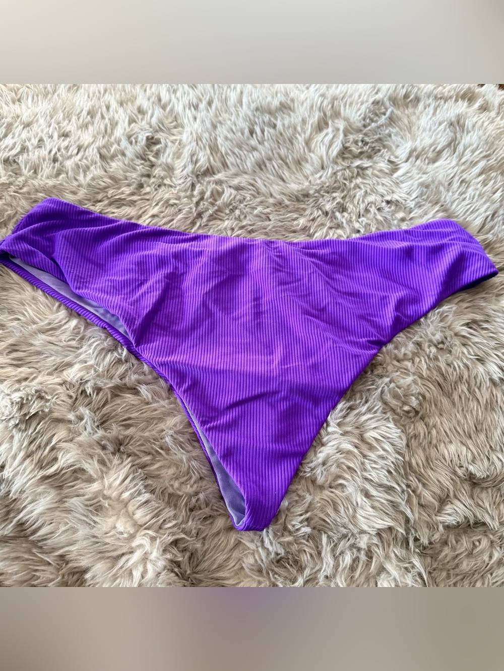 Curvy Beach purple rib cheeky 3x